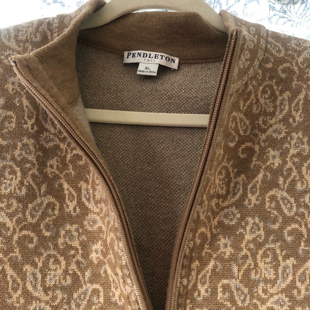 Pendleton merino zip front cardigan.